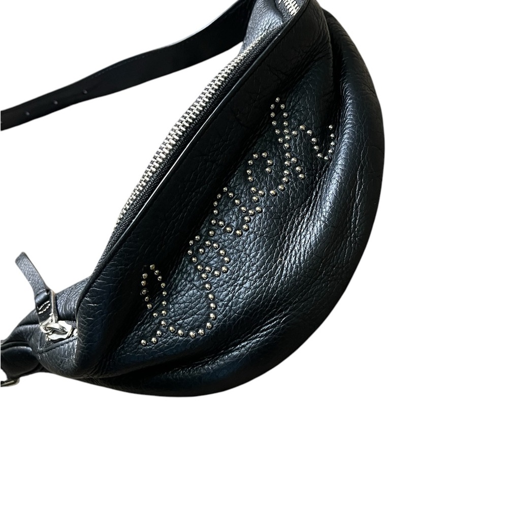 Black Leather Studded Women's Bag